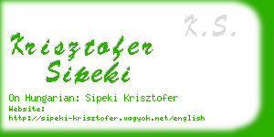 krisztofer sipeki business card